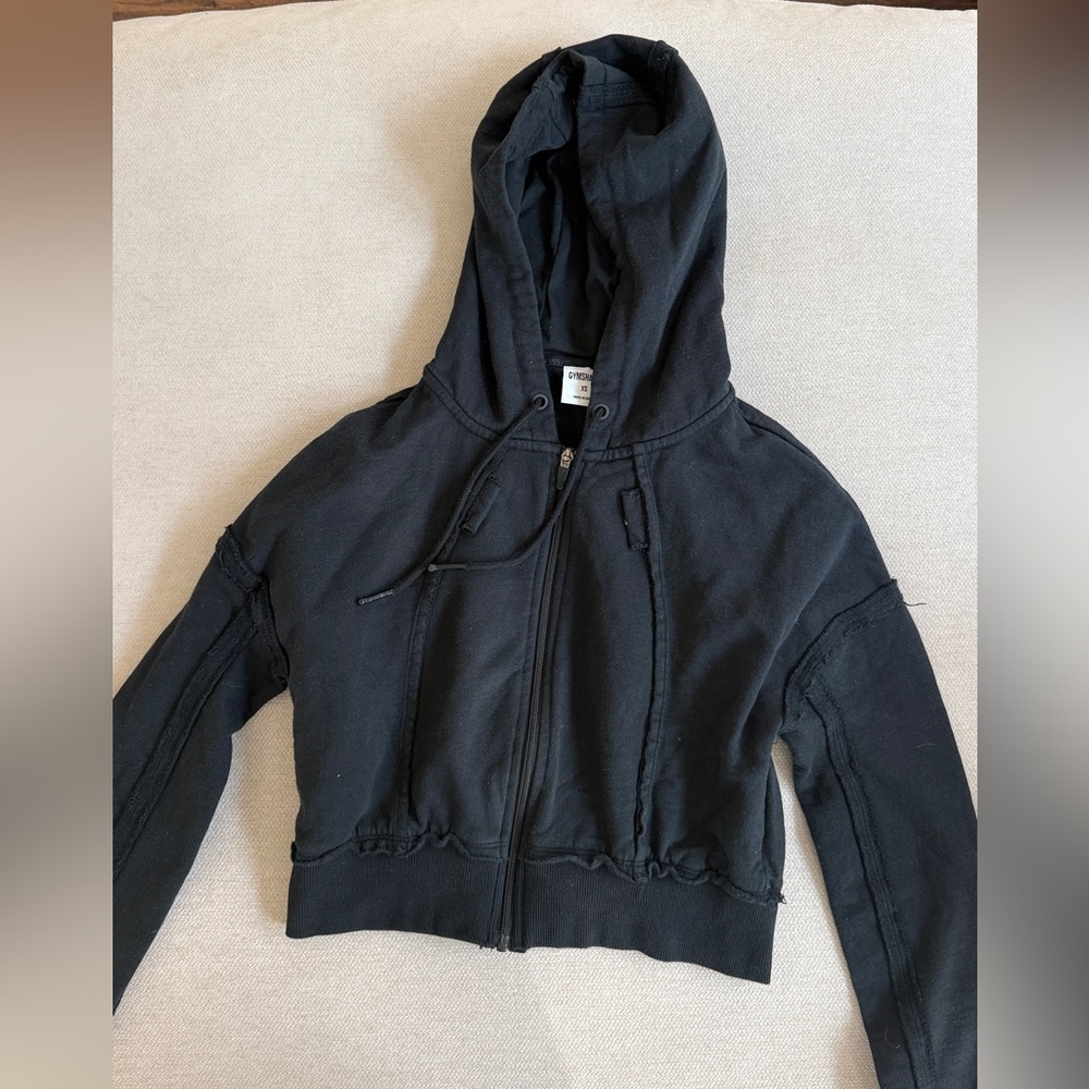 Gymshark cropped legacy zip up hoodie